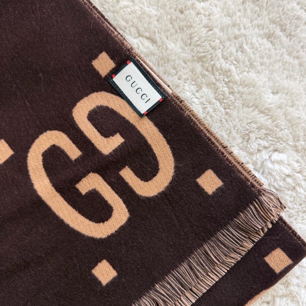 Gucci Jacquard Wool Silk Scarf - Picture 6 of 6